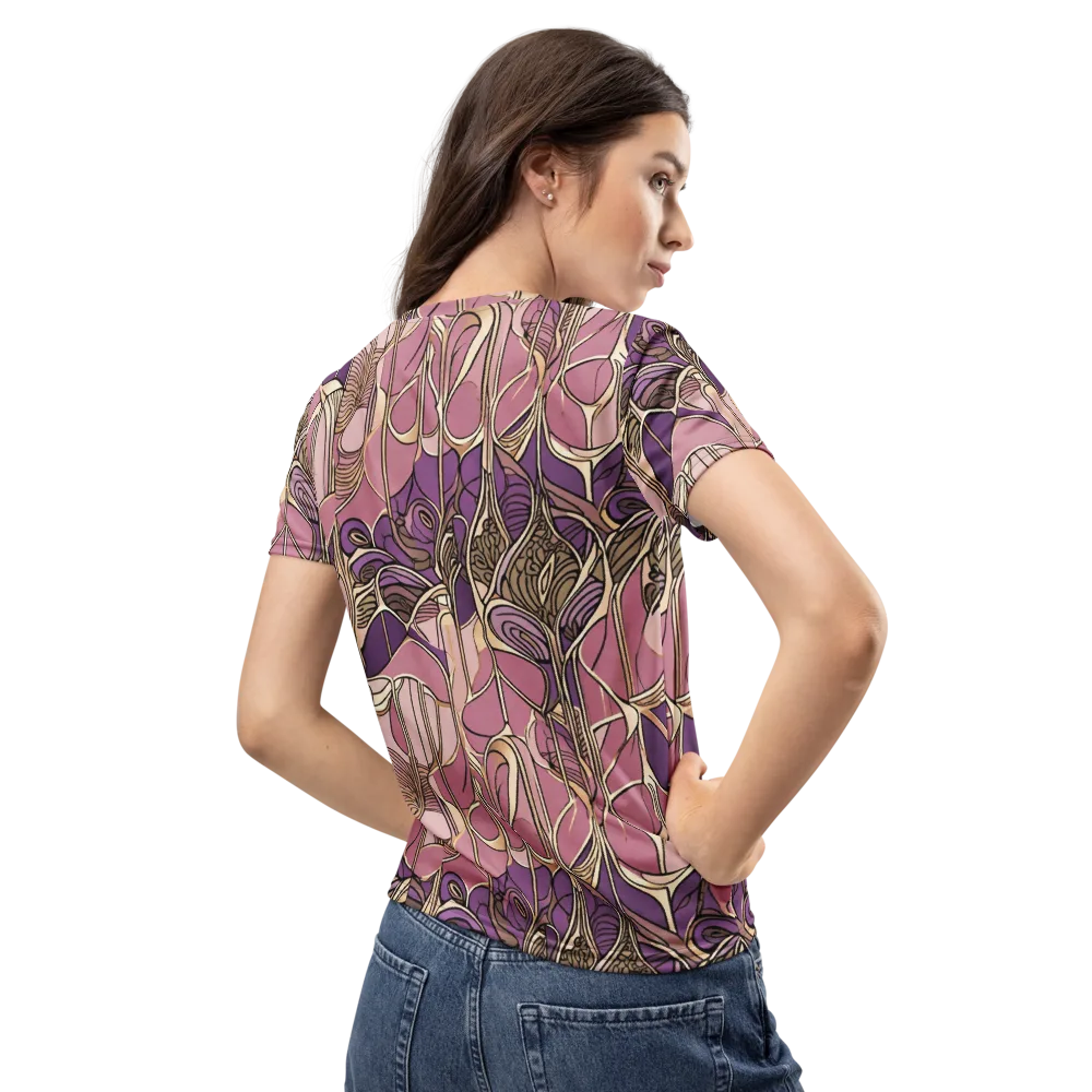 Mauve Filigree on Women's Crew Neck T-Shirt — Back