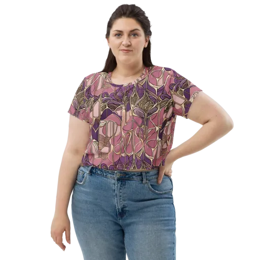 Mauve Filigree on a Crop Tee