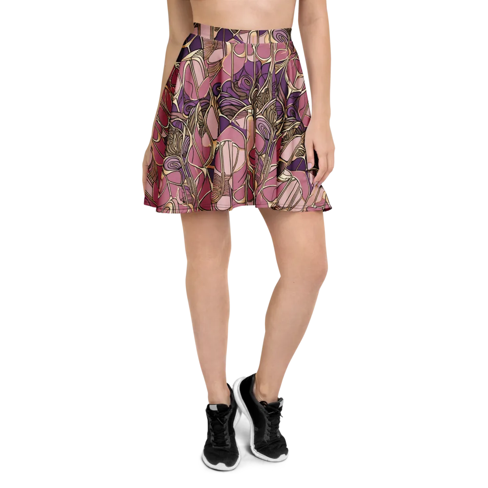 Mauve Filigree on Skater Skirt — Front