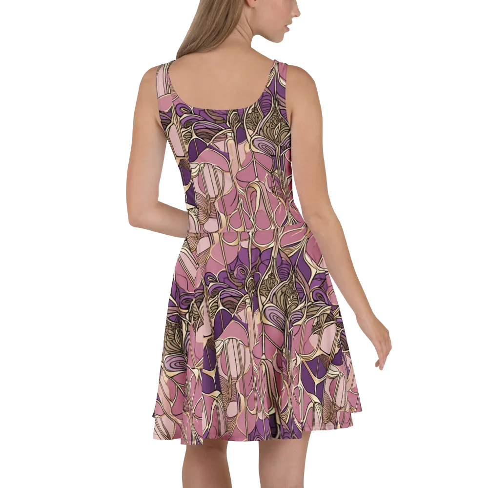 Mauve Filigree on Skater Dress — Back
