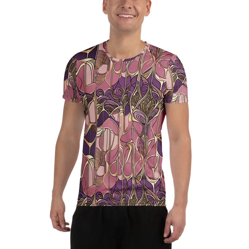 Mauve Filigree on Men's Athletic T-Shirt — Front
