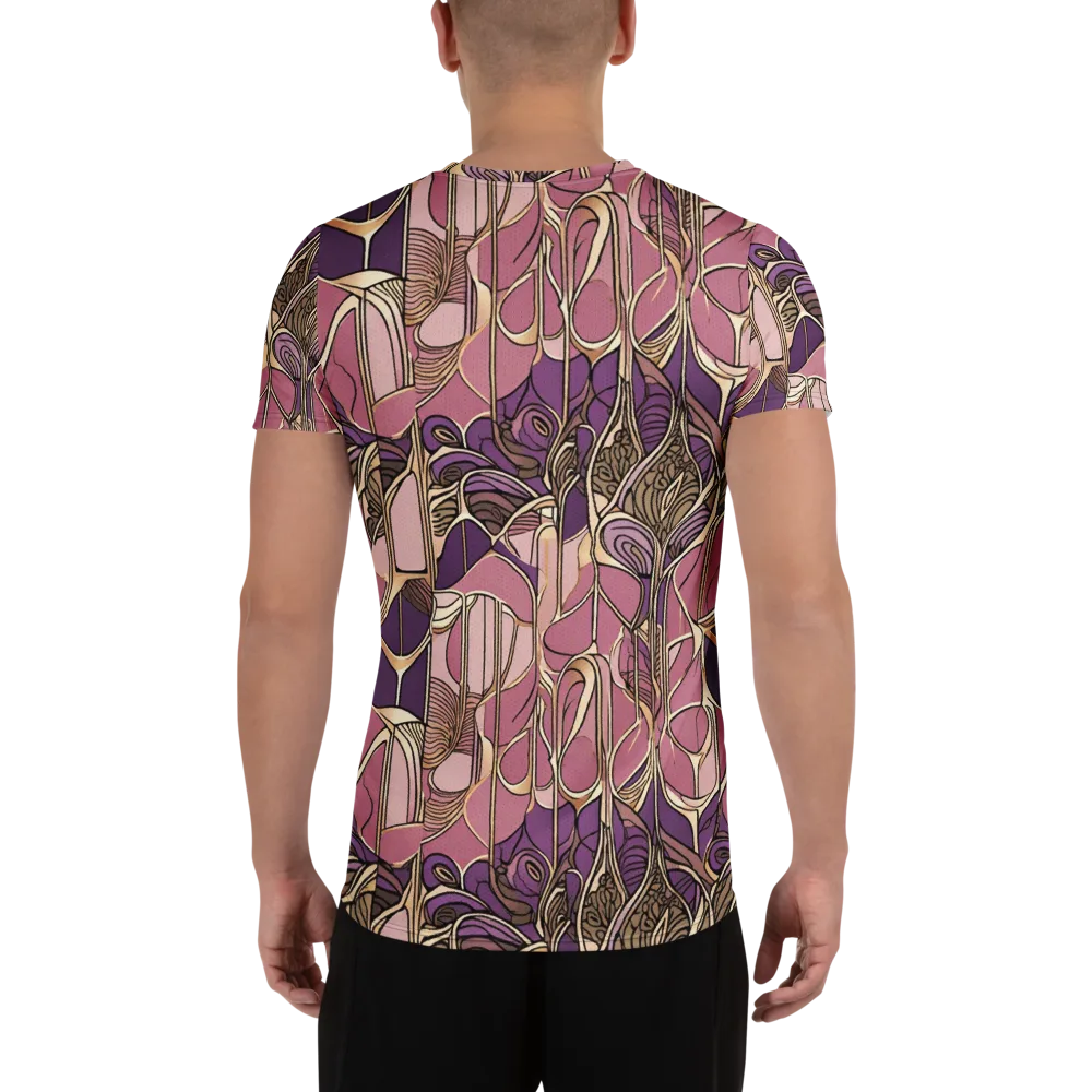 Mauve Filigree on Men's Athletic T-Shirt — Back
