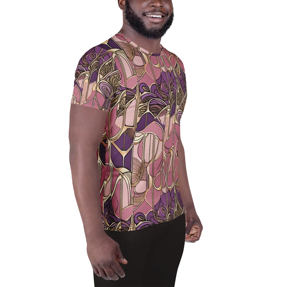 Mauve Filigree on Men's Athletic T-Shirt — Right