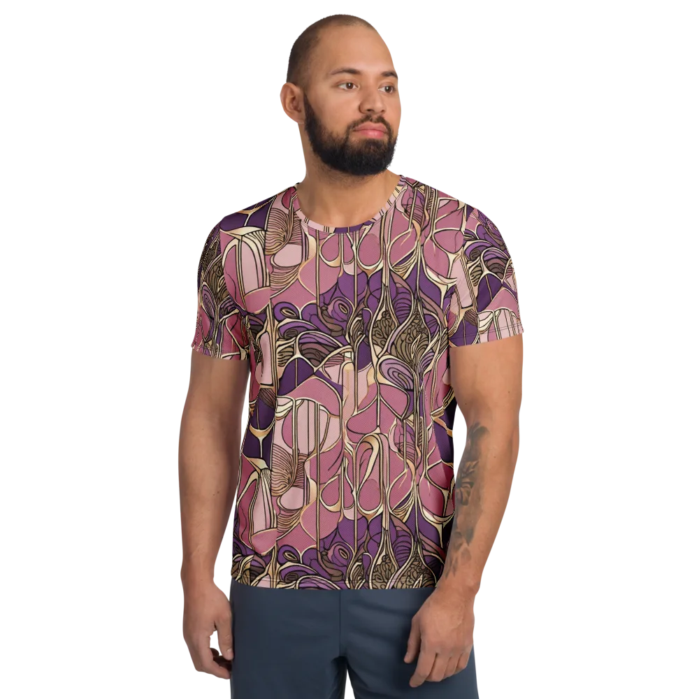 Mauve Filigree on Men's Athletic T-Shirt — Front