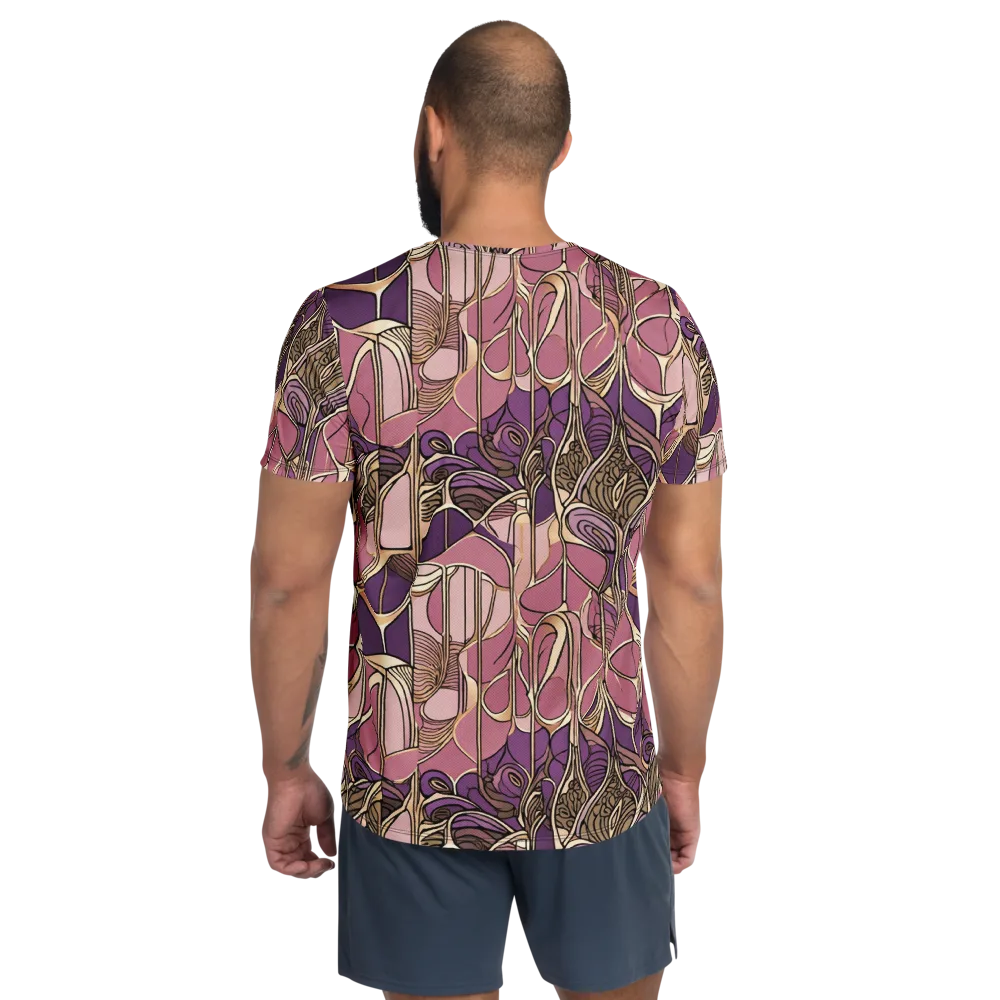 Mauve Filigree on Men's Athletic T-Shirt — Back