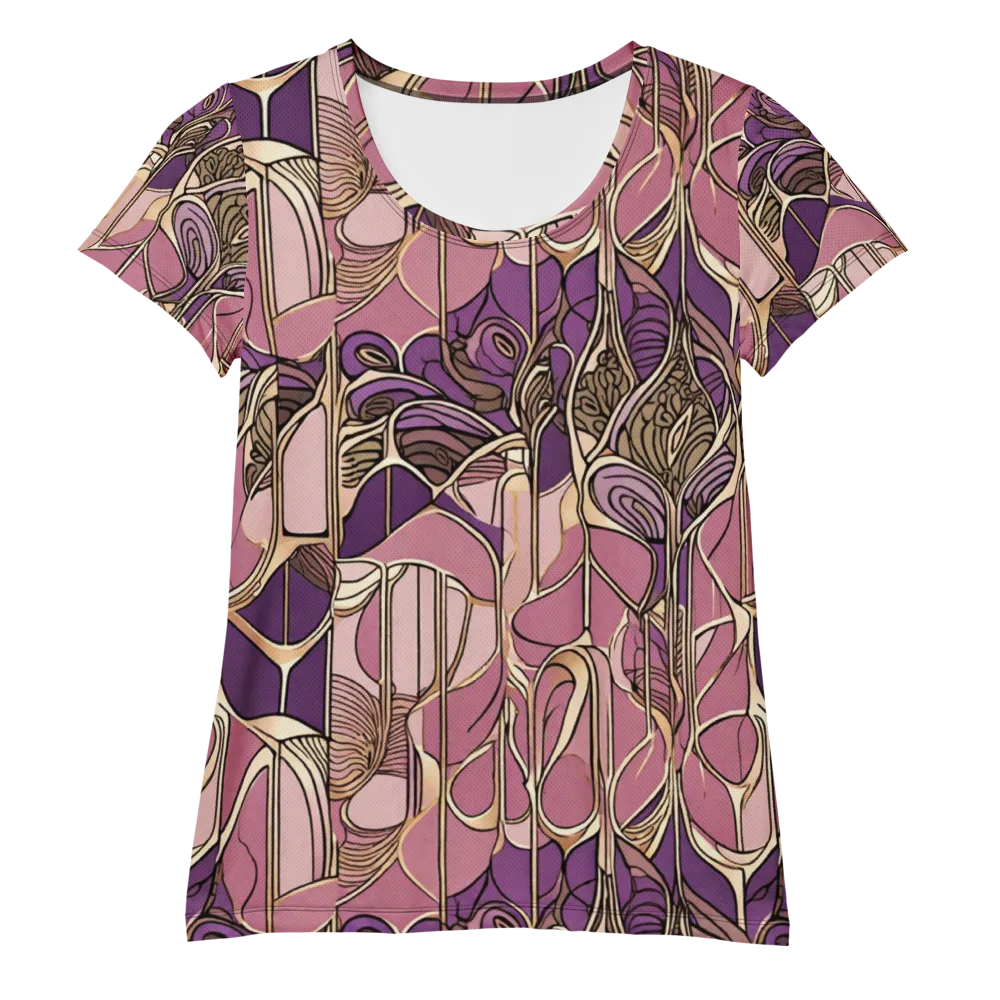 Mauve Filigree on Women's Athletic T-Shirt — Front