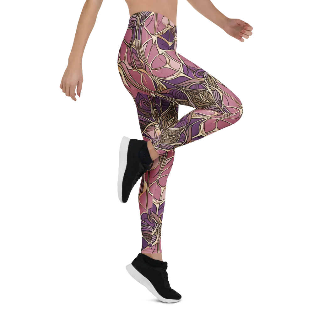 Mauve Filigree on Leggings — Right