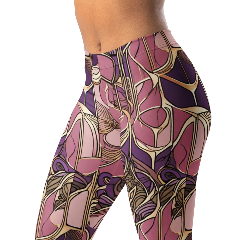 Mauve Filigree on Leggings — Left Front