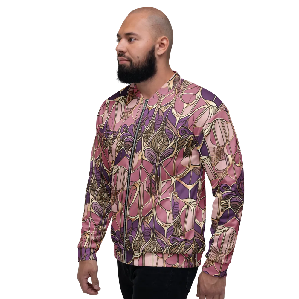 Mauve Filigree on Bomber Jacket — Left