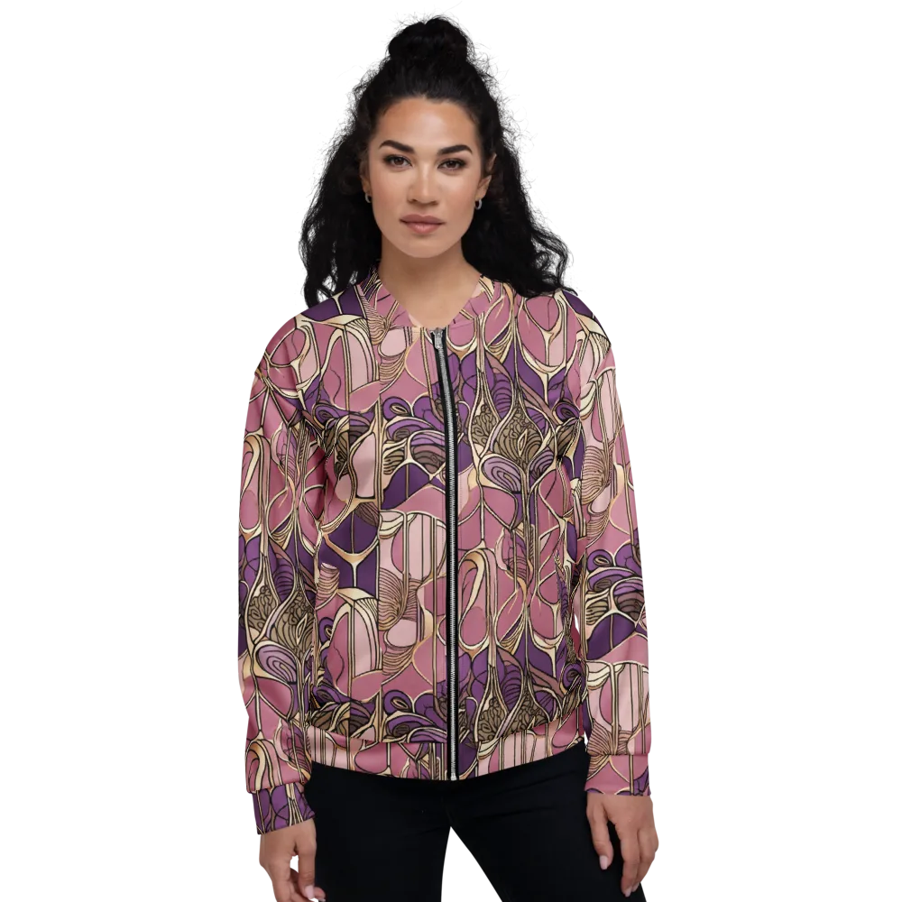 Mauve Filigree on Bomber Jacket — Front