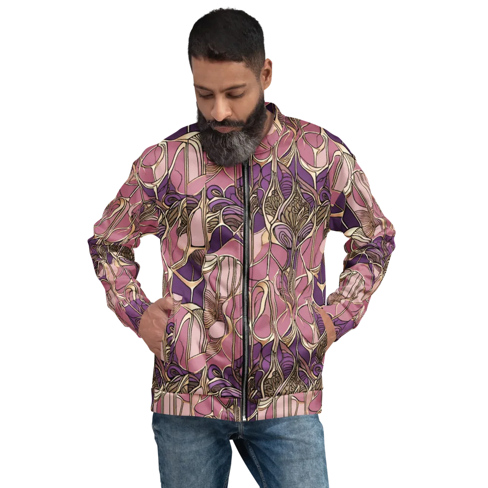 Mauve Filigree on Bomber Jacket — Front