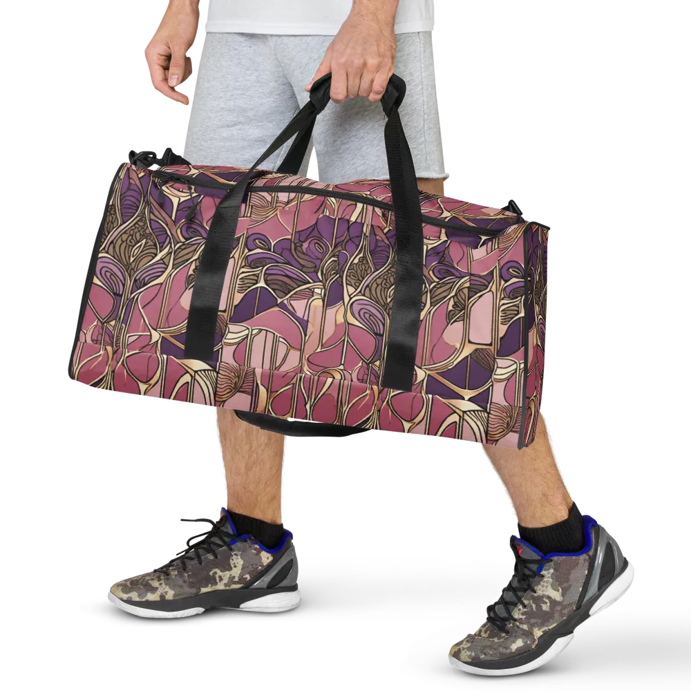 Mauve Filigree on Duffle Bag — Front