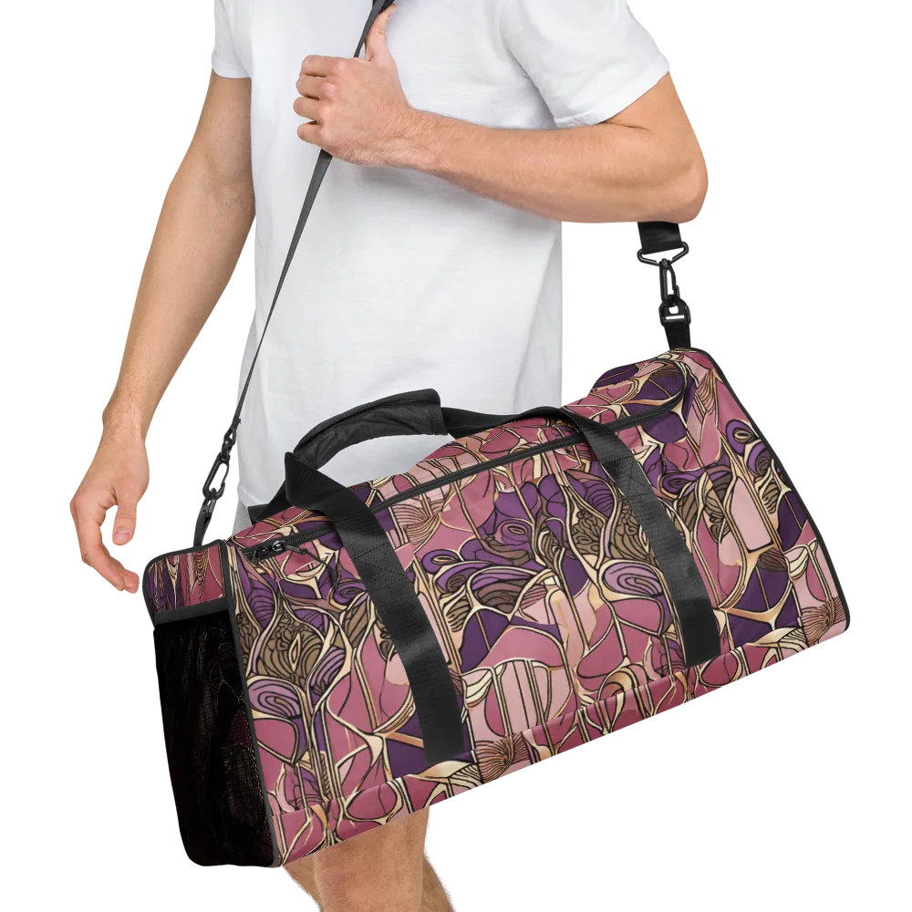 Mauve Filigree on Duffle Bag — Right Front