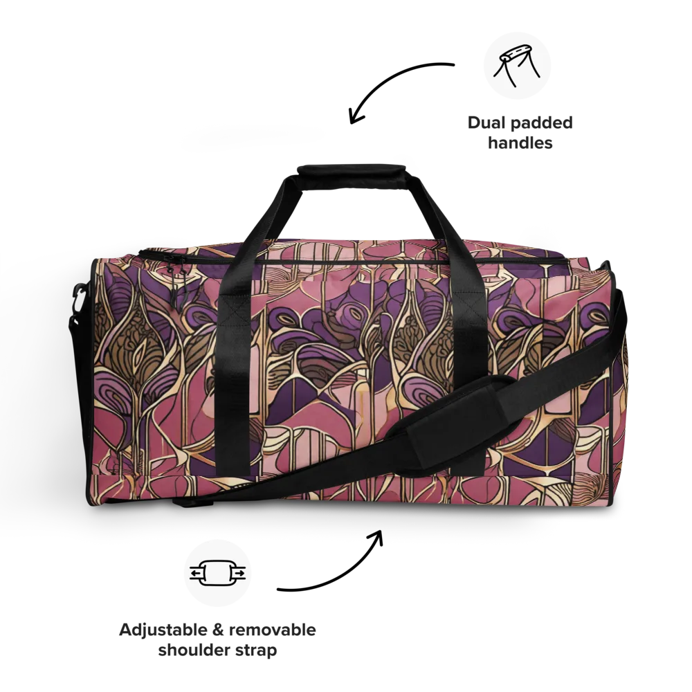 Mauve Filigree on Duffle Bag — Front