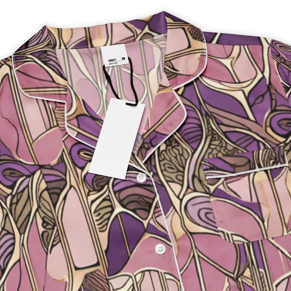 Mauve Filigree on Women's Short Sleeve Pajama Top — Product details