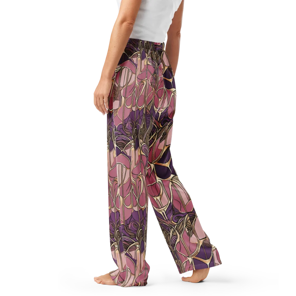 Mauve Filigree on Women's Pajama Pants — Left