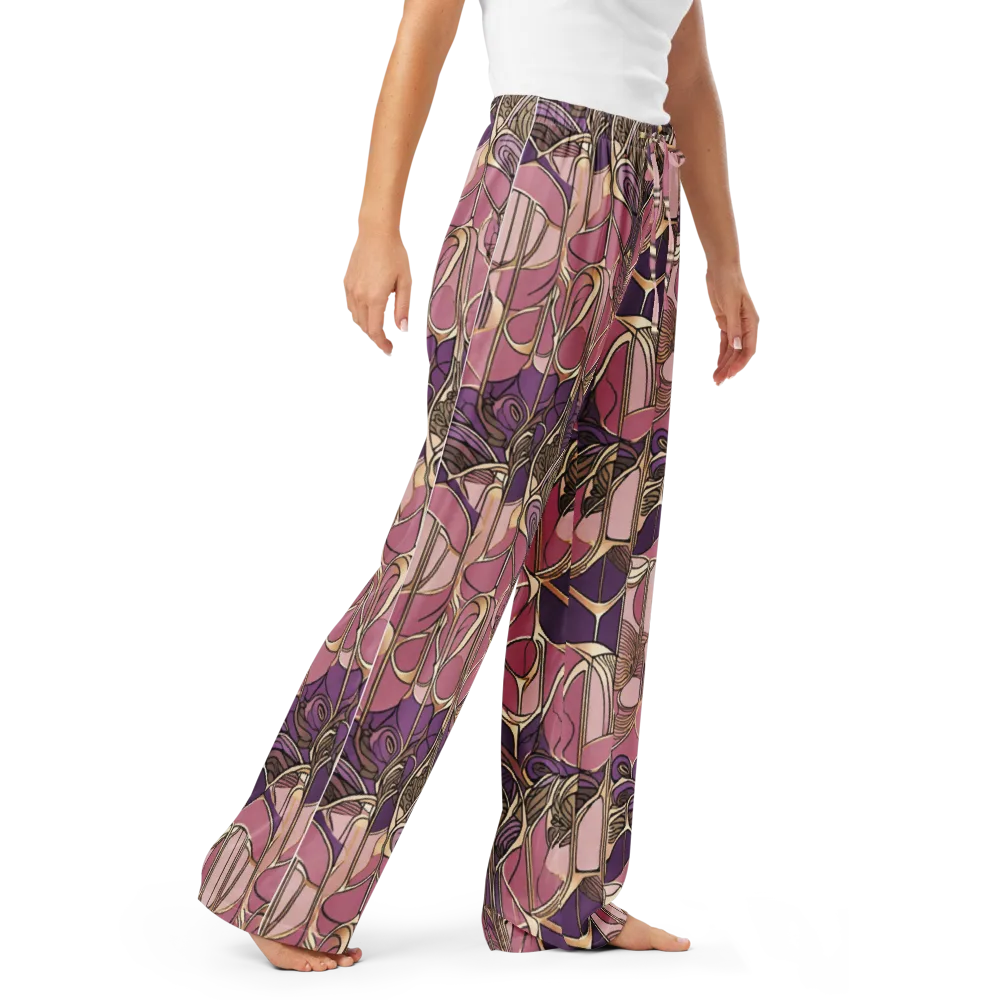 Mauve Filigree on Women's Pajama Pants — Right Front