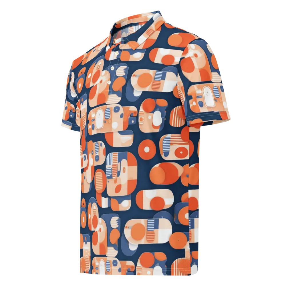 Modular Sunset on Men's Slim Fit Polo Shirt — Left Front