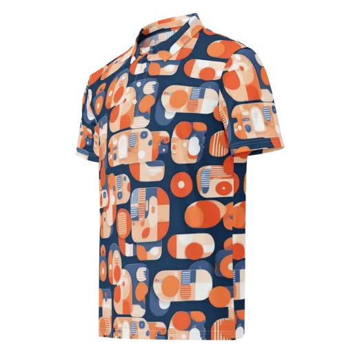 Modular Sunset on a Men's Slim Fit Polo Shirt