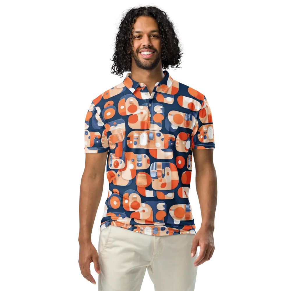 Modular Sunset on Men's Slim Fit Polo Shirt — Front