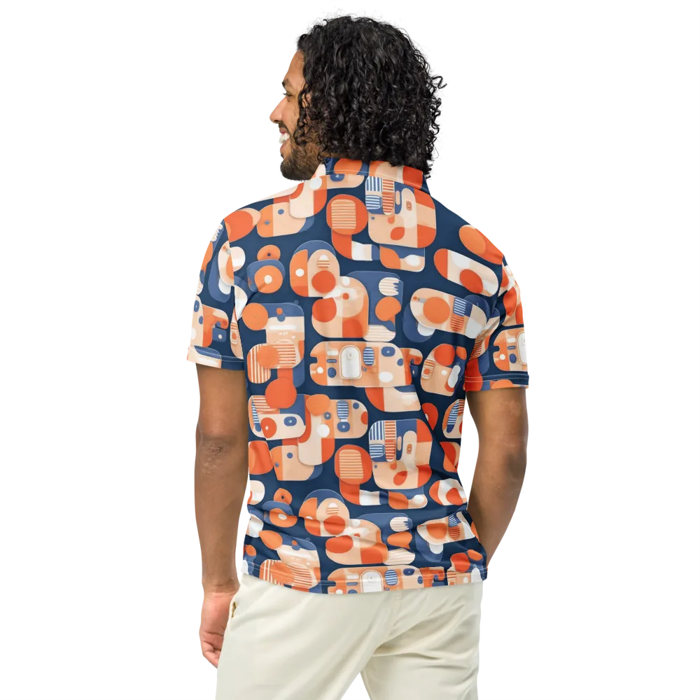 Modular Sunset on Men's Slim Fit Polo Shirt — Back