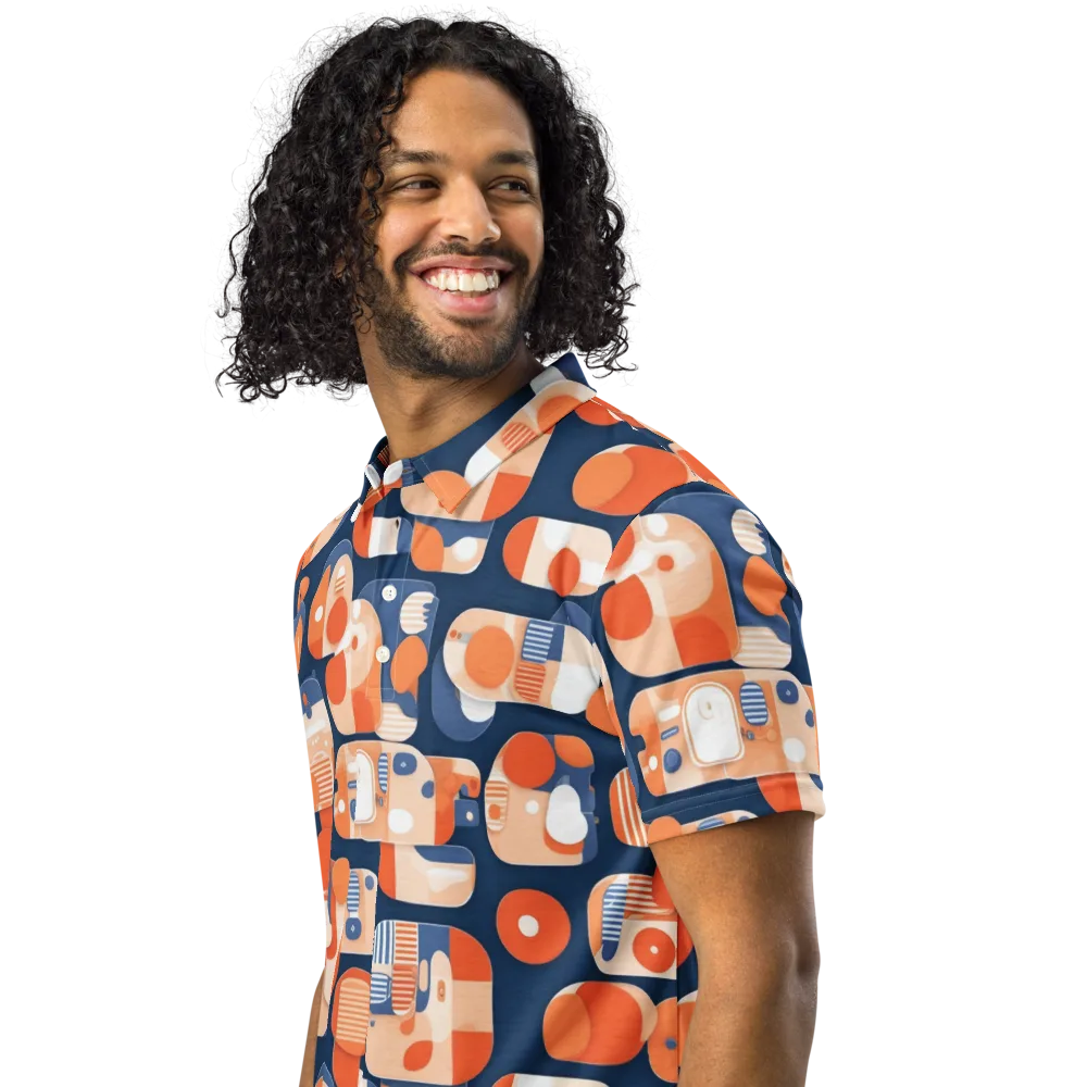 Modular Sunset on Men's Slim Fit Polo Shirt — Left Front