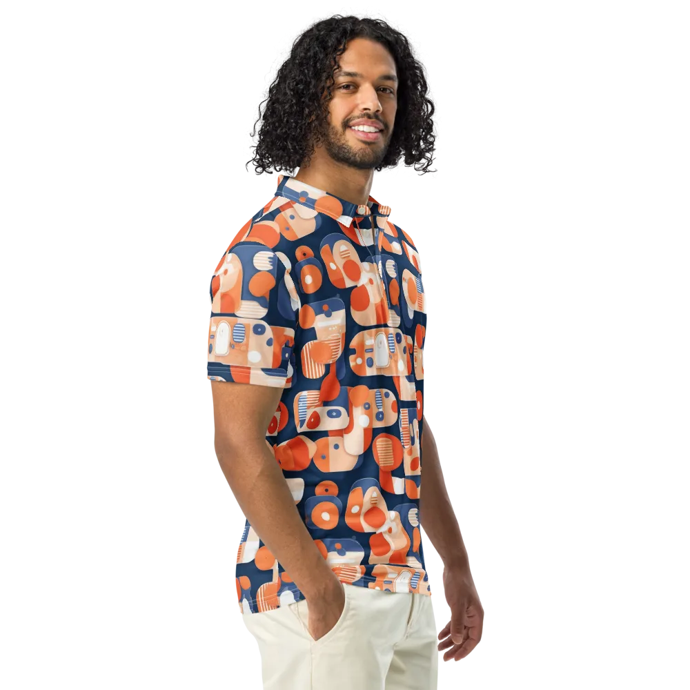 Modular Sunset on Men's Slim Fit Polo Shirt — Right Front