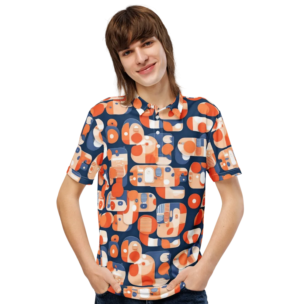 Modular Sunset on Men's Slim Fit Polo Shirt — Front