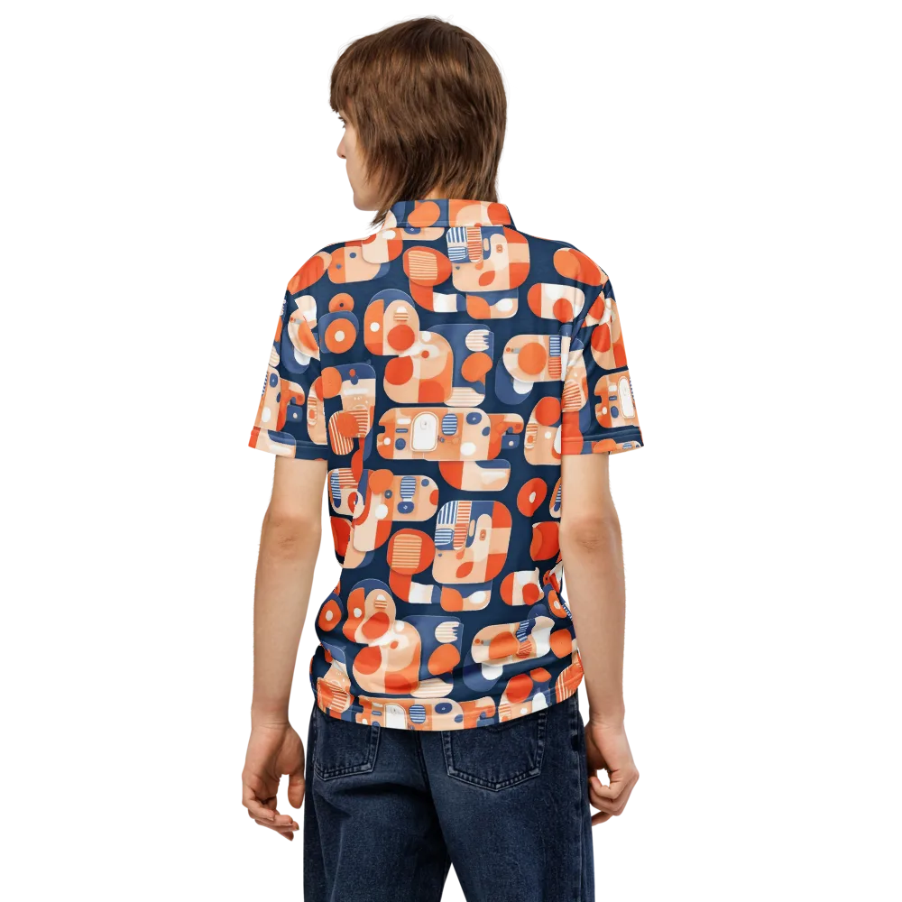Modular Sunset on Men's Slim Fit Polo Shirt — Back