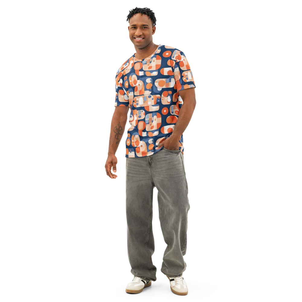 Modular Sunset on Men's Cotton Crew Neck T-Shirt — Front