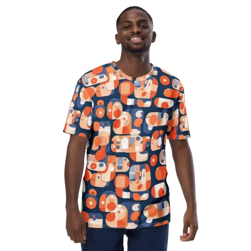 Modular Sunset on a Men's Crew Neck T-Shirt