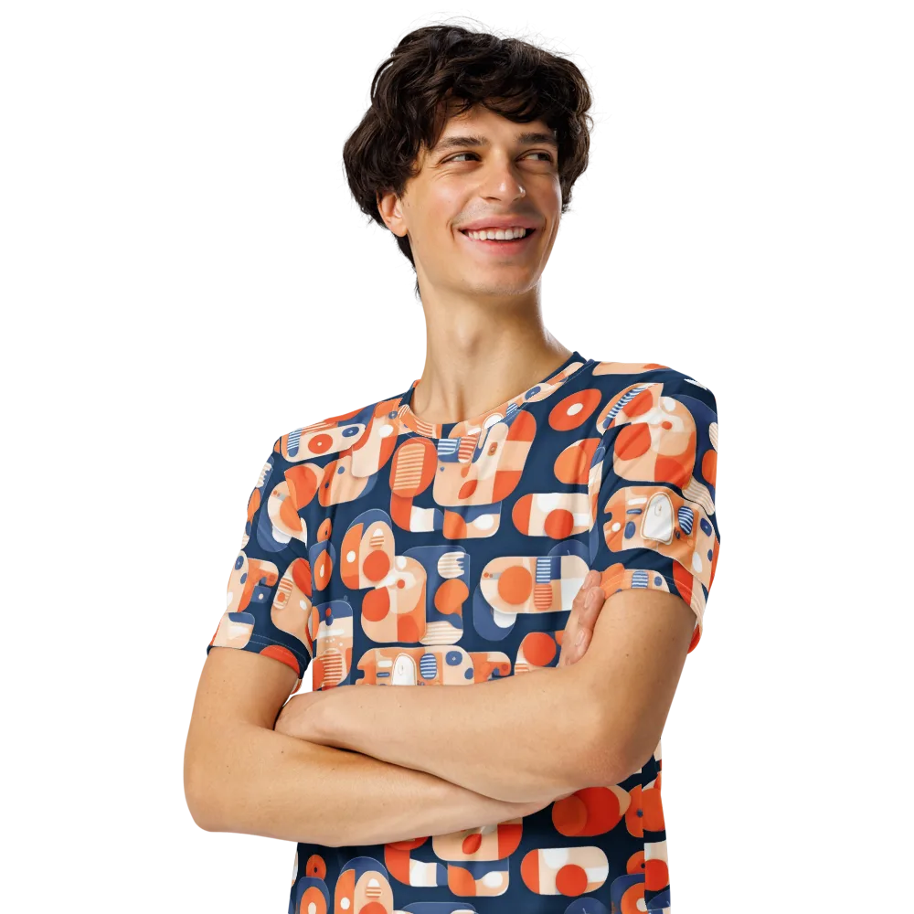Modular Sunset on Men's Crew Neck T-Shirt — Left Front