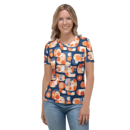 Modular Sunset on a Women's Crew Neck T-Shirt