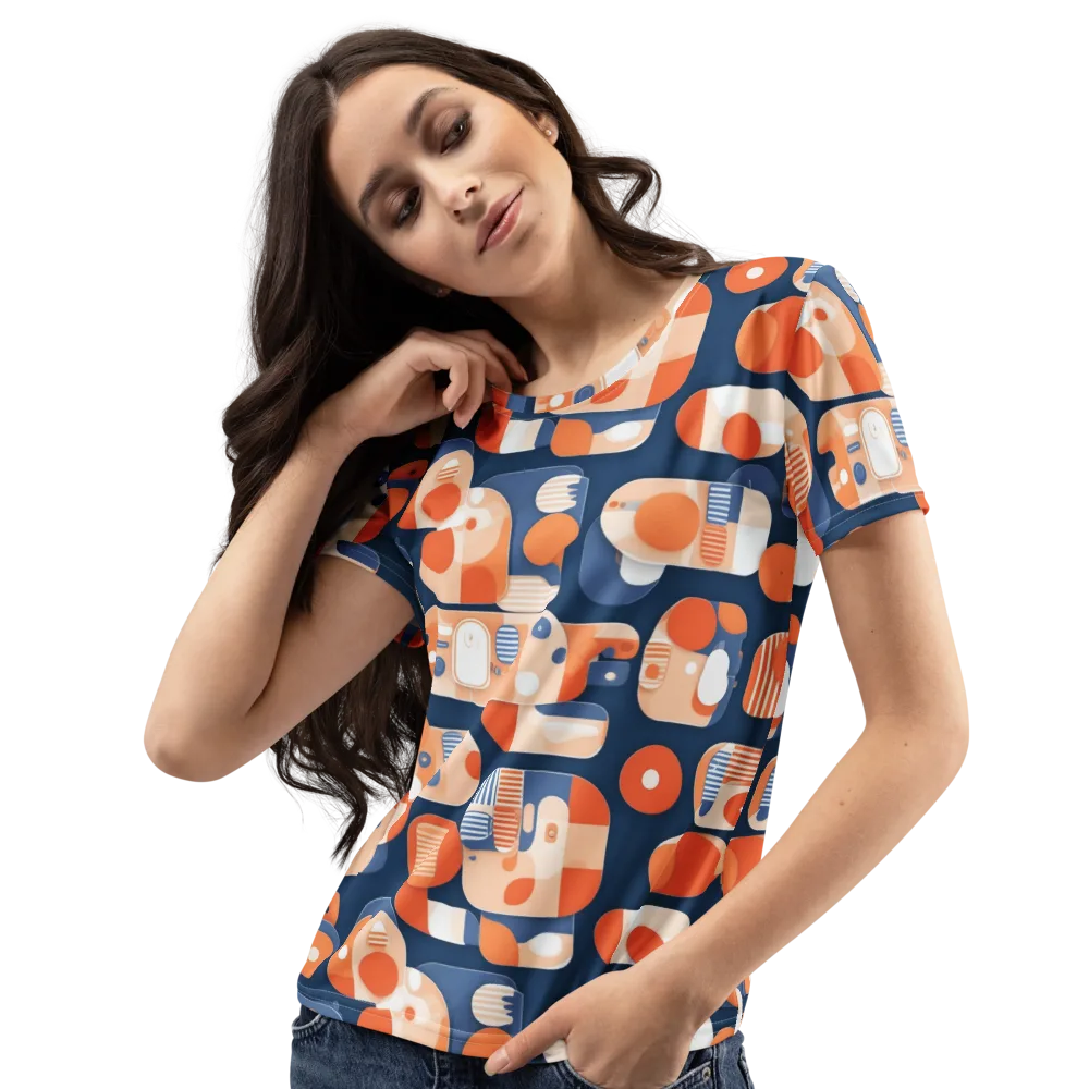 Modular Sunset on Women's Crew Neck T-Shirt — Left Front