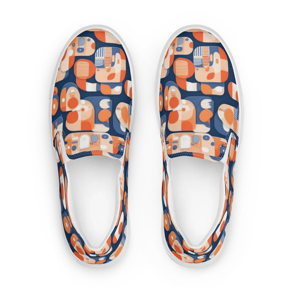 Modular Sunset on Men's Slip-On Canvas Shoes — Front