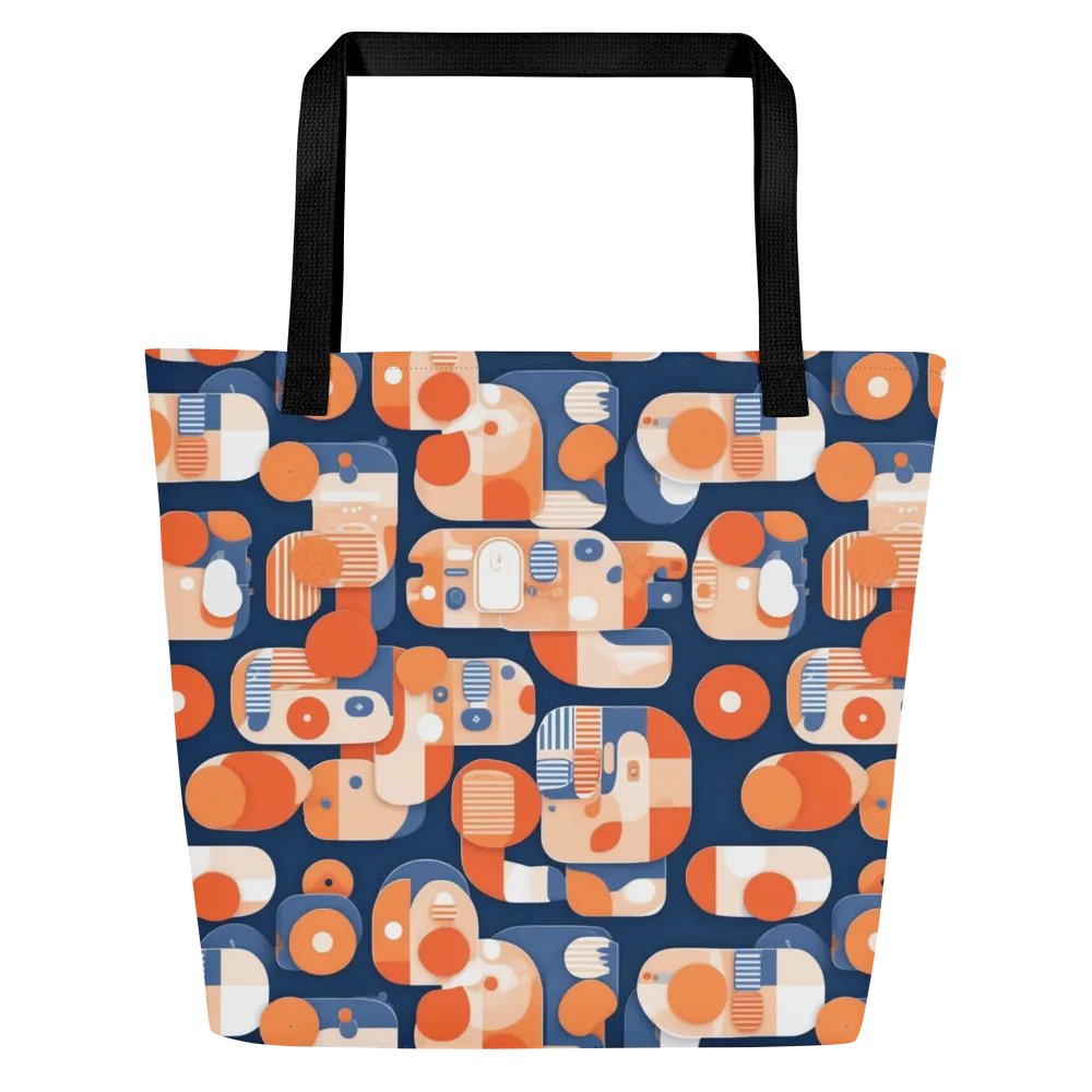 Modular Sunset on Large Tote Bag W/ Pocket — Front