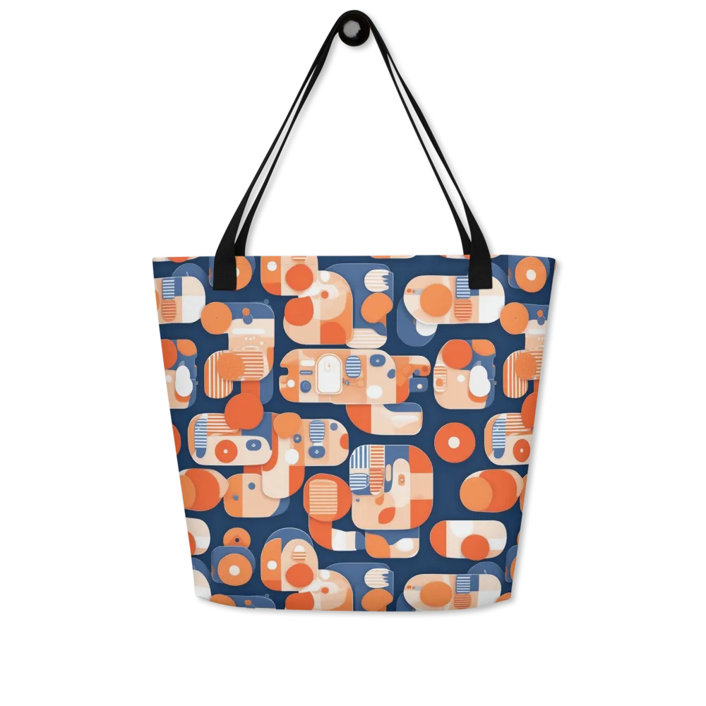 Modular Sunset on Large Tote Bag W/ Pocket — Front