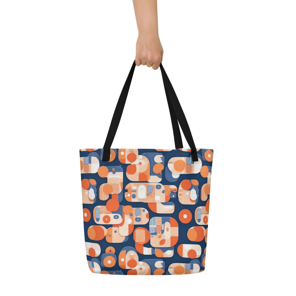 Modular Sunset on Large Tote Bag W/ Pocket — Front