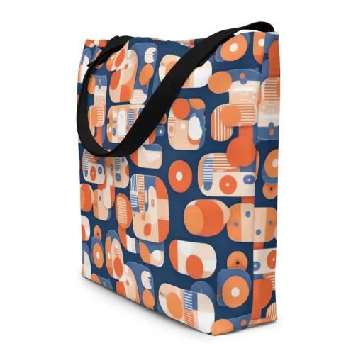 Modular Sunset on a Large Tote Bag W/ Pocket