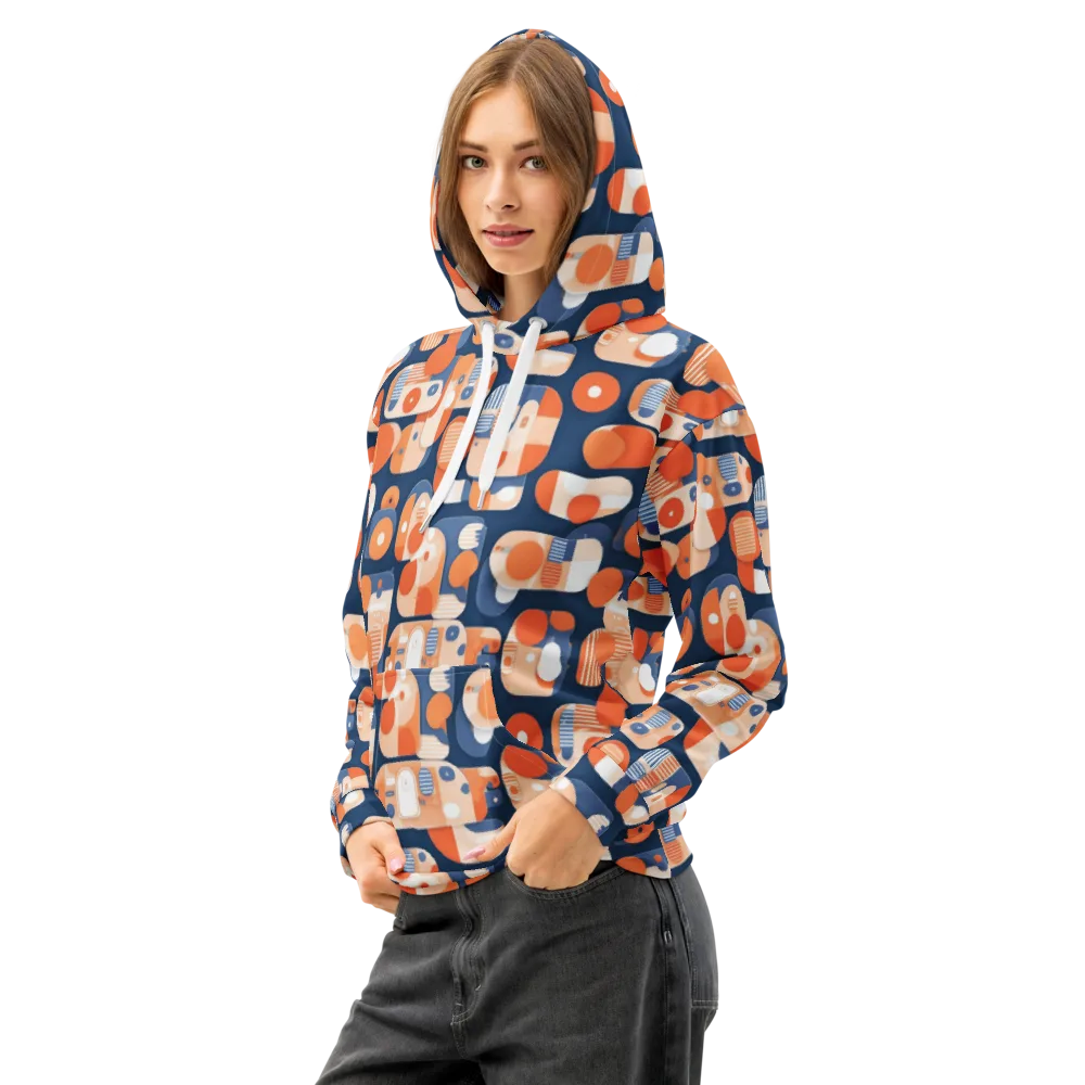 Modular Sunset on Cotton Hoodie — Left Front
