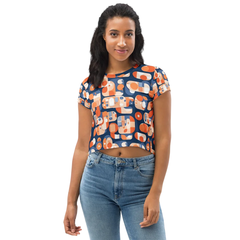 Modular Sunset on Crop Tee — Front