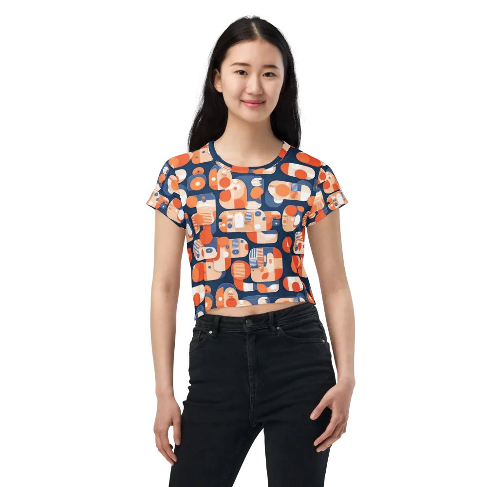 Modular Sunset on Crop Tee — Front