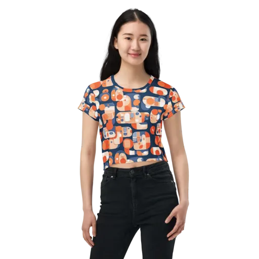 Modular Sunset on a Crop Tee