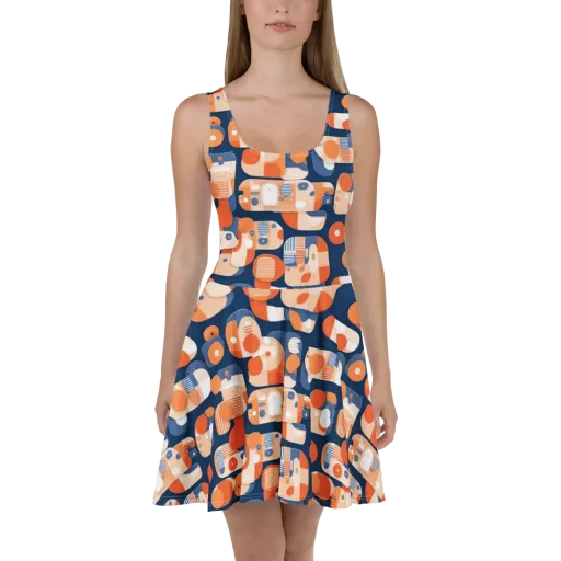 Modular Sunset on a Skater Dress