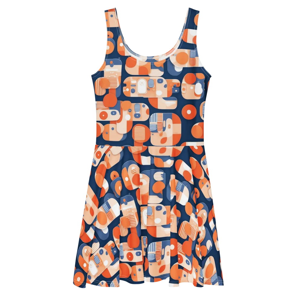 Modular Sunset on Skater Dress — Front