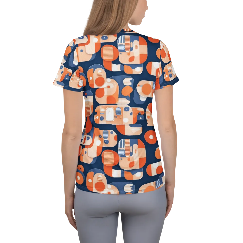 Modular Sunset on Women's Athletic T-Shirt — Back