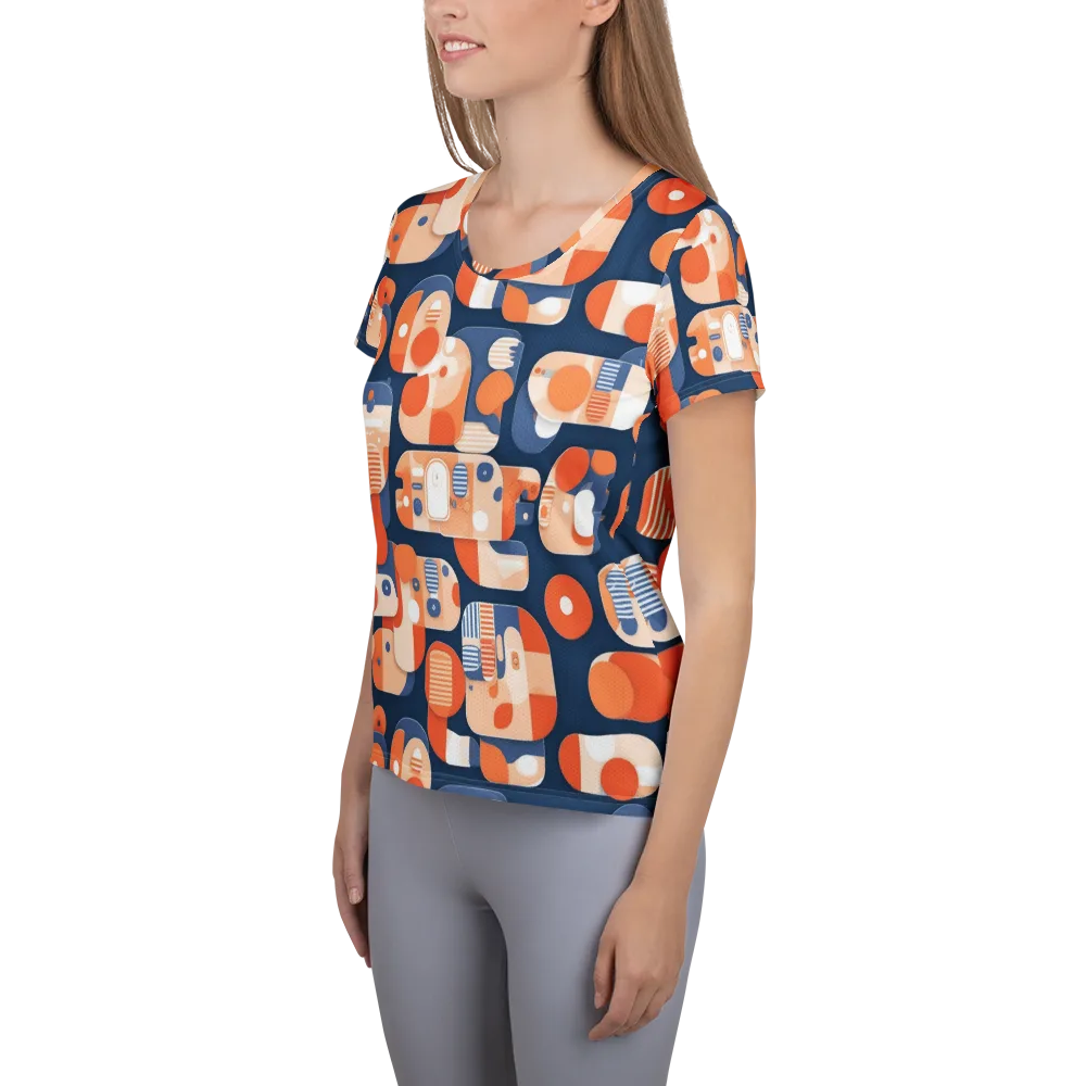 Modular Sunset on Women's Athletic T-Shirt — Left