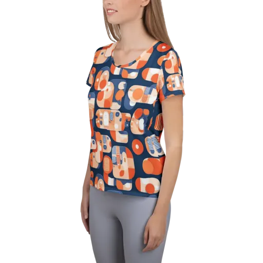 Modular Sunset on a Women's Athletic T-Shirt