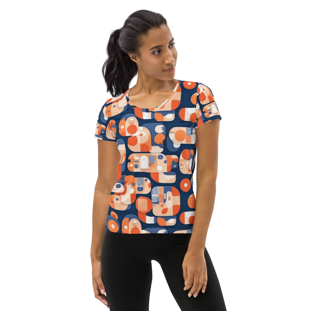 Modular Sunset on Women's Athletic T-Shirt — Front