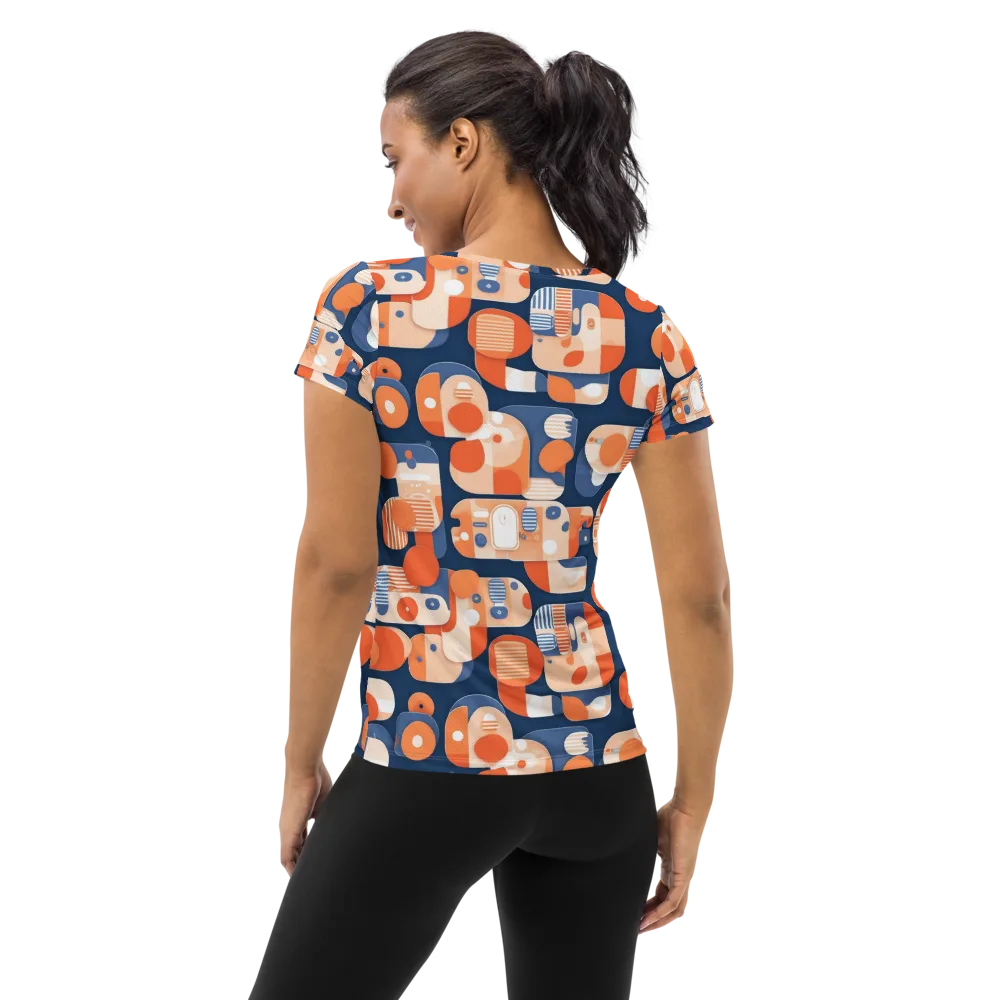 Modular Sunset on Women's Athletic T-Shirt — Back